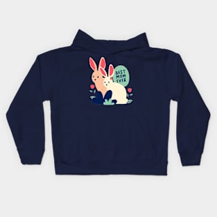 Mother's Day Bold Colourful Rabbit  Mom best mom ever Kids Hoodie